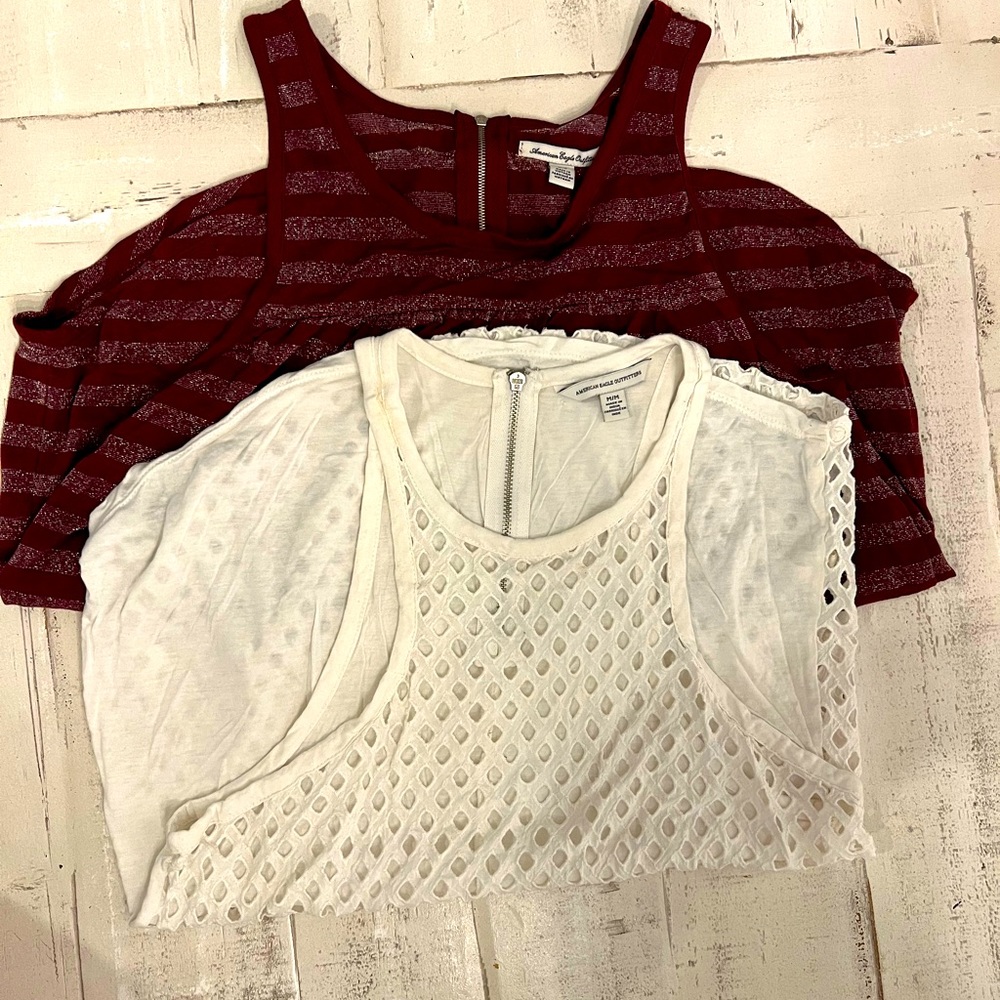 American Eagle racerback zip tank bundle ~ medium